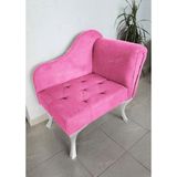 AldaGelsin Yeni Model Ters Kol Tekli Köşe Koltuğu Josefin Bench Beyaz Ayak - Pembe