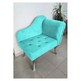 Aldagelsin Yeni Model Ters Kol Tekli Köşe Koltuğu Josefin Bench Gümüş Ayak Turkuaz 75 X 45