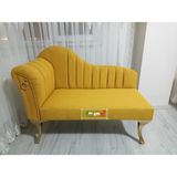 AldaGelsin Yeni Model Ultra Lüks Alda Çizgili Josefin Bench Puf Berjer 120 cm - Hardal - 120 x 50 cm