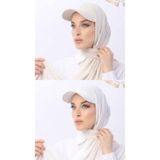 ALDAIYR 2 Şapkalı Boneli Hazır Şal Hijab SANDY