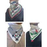 ALDAIYR 3 Adetfilistin Temalı Fular 50X50 Unisex Günlük Kullanıma Uygun Puşi Şal Kefiye Filistin - Çok Renkli-KR1