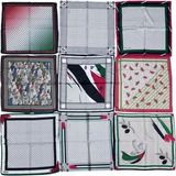 ALDAIYR 9 Adet Filistin Temalı Fular 50X50 Unisex Günlük Kullanıma Uygun Puşi Şal Kefiye Filistin Bayrak - Çok Renkli-KR1