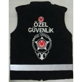 Aldatmaz L Beden Siyah Güvenlik Yeleği Özel Güvenlik Görevlileri İçin Bondit Kumaş