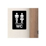 Aldebaran Reklam Ahşap Wc Tabela, Esprili Wc Yazısı Kapı Üzeri Tabela Sıkışmış Kadın Erkek Silüeti