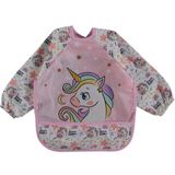 Aldemir Store Unicorn Sevimli At Desen Kollu Cepli Bebek Mama Önlüğü - Standart - Beyaz