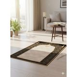 Aldora Kalın Halı Seccade Siyah Diz Ağrıtmayan Polyester Modern Tasarım 70 x 110 cm