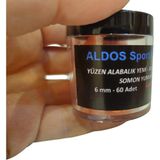 Aldos Sport Fishing Karides Kokulu Yüzen Silikon Top Alabalık Somon Yemi, Somon Yumurtası Yüzen Alabalık Yemi (60 Adet) - Turuncu