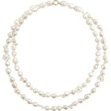 Alegoria Jewellery Cleito Matmazel Twin Çift Sıra Inci 24 Ayar Altın Kaplama 925 Ayar Gümüş Kadın Kolye - Beyaz - Standart