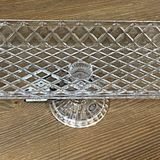 Alegre Glass Kristal Dikdörtgen Servis Tabağı, Elmas Desenli, Dekoratif Cam Tepsi