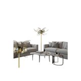 Alekos Modern Tasarım Yapraklı Lambader Sarı Eskitme 160cm
