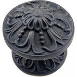 Alem Antika Tarz Dekoratif Pirinç Çiçekli Kapı Tokmağı - 80 mm Çap, Oksit