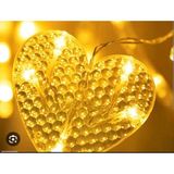 Alem Kalp Perde LED 3m 6 Sıra 12 Adet Kalp LED Işık Gün Işığı