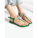 Alemdar Shoes Olivia Yeşil Taş Detay Kadın Sandalet