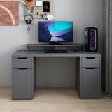 Alen 150 cm 2 Çekmeceli 2 Dolaplı Çalışma & Oyuncu Masası - Antrasit - 150x60x75