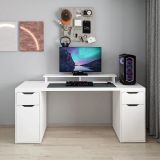 Alen 180 Cm 2 Çekmeceli 2 Dolaplı Çalışma & Oyuncu Masası - Beyaz Beyaz
