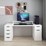 Alen 180 cm 5 Çekmeceli Dolaplı Çalışma & Oyuncu Masası - Beyaz - 180x60x75