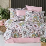 Alena Home %100 Pamuklu Desenli Çift Kişilik Nevresim Takımı - Pembe - 240 x 260 cm
