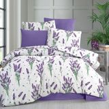 Alena Home %100 Pamuklu Desenli Tek Kişilik Nevresim Takımı - Mor - 160 x 240 cm