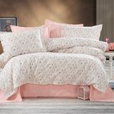 Alena Home %100 Pamuklu Pembe Desenli Tek Kişilik Nevresim TAKIMI100X200 (Lastikli Çarşaflı) - 100 x 200 cm