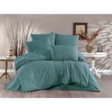 Alena Home Gold Serisi Düz Yeşil 240 x 260 cm Çift Kişilik Lastikli Çarşaflı Nevresim Takımı