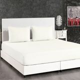 Alena Home Pamuk Saten 180X200 Çift Kişilik Çizgili Lastikli Çarşaf Seti - 180 x 200 - Ekru