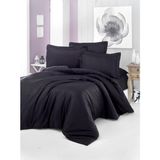 Alena Home Pamuk Saten Çizgili Çift Kişilik Nevresim Takımı - Siyah - 240 x 260 cm