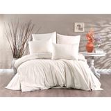Alena Home Pamuklu Gold Serisi (Lastikli Çarşaflı) Düz Tek Kişilik Nevresim Takımı - Ekru - 120 x 200 cm