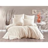Alena Home Pamuklu Gold Serisi (Lastikli Çarşaflı) Düz Tek Kişilik Nevresim Takımı - Krem - 120 x 200 cm