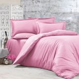 Alena Home Pamuklu Otel Serisi Çizgili Çift Kişilik Nevresim Takımı - Pembe - 240 x 260 cm