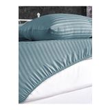 Alena Home Style Pamuk Saten 180x200 Çift Kişilik Çizgili Lastikli Çarşaf Seti Turkuaz Yeşili 180 x 200 AlenaNM381