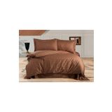 Alena Home Style%100 Pamuk Saten Çizgili Tek Kişilik Nevresim Takımı Kahverengi 180 x 240 AlenaNM198