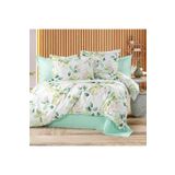 Alena Home Style%100 Pamuklu Yeşil Çiçek Desenli Çift Kişilik Nevresim Takımı (Lastikli Çarşaflı) yeşil desenli 150 x 200 AlenaNM107
