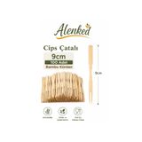 alenked Bambu Cips Çatalı 9 cm 100 Adet Hamburger Pasta Kokteyl Kürdanı