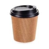 Alenked Karton Bardak Kapakli 8oz Ripple Double (Çift Duvar)Wall - 12 Adet