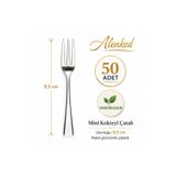 alenked Metal Görünümlü Mini Kokteyl Çatalı 9,5cm 50'li
