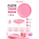alenked Pembe Tabak 22cm Plastik 25'li