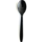 Alenked Plastik Kaşık Siyah 18 cm 25 Adet Ultra Lüks