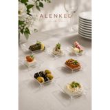 alenked Plastik Mini Kare Tabak 6x6cm - 50 Adet