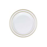alenked Porselen Görünümlü Altın Yaldızlı Plastik Tabak 19 cm 6'lı porselenplstk
