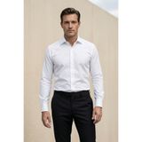 alenmeza Erkek Beyaz %100 Pamuk Saten Non-ıron Ütü Istemeyen Casual Cepsiz Modern Fit Gömlek