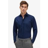 alenmeza Erkek Lacivert %100 Pamuk Saten Non-ıron Ütü Istemeyen Casual Cepsiz Modern Fit Gömlek