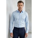 alenmeza Erkek Mavi Su ve Leke İtici Nanocare Pamuk Saten Ütü İstemeyen Slim Fit Casual Gömlek