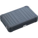 Aleon Vanity Kılıfı 25 cm Gümüş Alüminyum Omuz Çantası, Hafif, Dayanıklı, Şık Tasarım - Antrasit