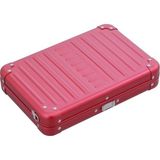 Aleon Vanity Kılıfı 25 cm Gümüş Alüminyum Omuz Çantası, Hafif, Dayanıklı, Şık Tasarım - Pembe