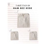 ALERSS 15x20 Cm 3 Adet Hambez Kese - Nişan, Kına, Düğün, Seminer, Organizer Düzenleyici Ham Bez Kese