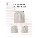 ALERSS 20x30 Cm 3 Adet Hambez Kese - Çok Amaçlı Büzgülü Ham Bez Kese