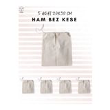ALERSS 20x30 Cm 5 Adet Hambez Kese - Çok Amaçlı Büzgülü Ham Bez Kese