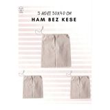 ALERSS 30x40 Cm 3 Adet Hambez Kese - Saklama Bakliyat Organizer Düzenleyici Ham Bez Kese