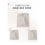 ALERSS 40x40 Cm 3 Adet Hambez Kese - Bakliyat, Sebze, Meyve, Alışveriş ,saklama Düzenleyici Ham Bez Kese