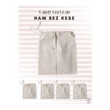 ALERSS 40x50 Cm 5 Adet Hambez Kese - Kiloluk Bakliyat Saklama Torbası Meyve Sebze Erişte Ham Bez Kese